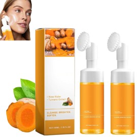OUKPANE 2PcsTurmeric Facial Cleanser, Turmeric Foaming Facial Wash, For All Skin Deep Cleaning.