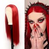 Red Lace Front Wig for Women Long Straight