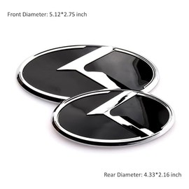 7PCS Vintage K Badge,Front Hood Rear Trunk Emblem Compatible with Vintage K Accessories (Black Chrome)