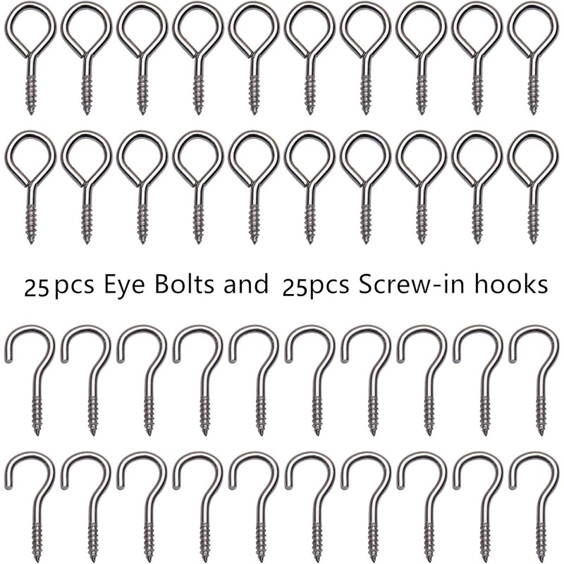 ASIWUJING Net Curtain Wire and Hooks Set, 10M Net Curtain