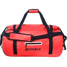 Buffalo Gear Drybag 60L Waterproof Duffle Bag Heavy Duty Travel Duffel Bag for Kayaking, Rafting, Boating, Fishing,Camping, Red