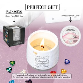 Pavilion - October 11 oz Wax Reveal Candle, Natural Soy Wax Birthstone Candle, Jasmine Scented, Gemstone Candle with Crystal Inside, Birthday Gifts for Women, 1 Count