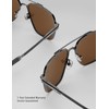 LUENX Aviator Sunglasses for Men Women Square Polarized Polygon Brown