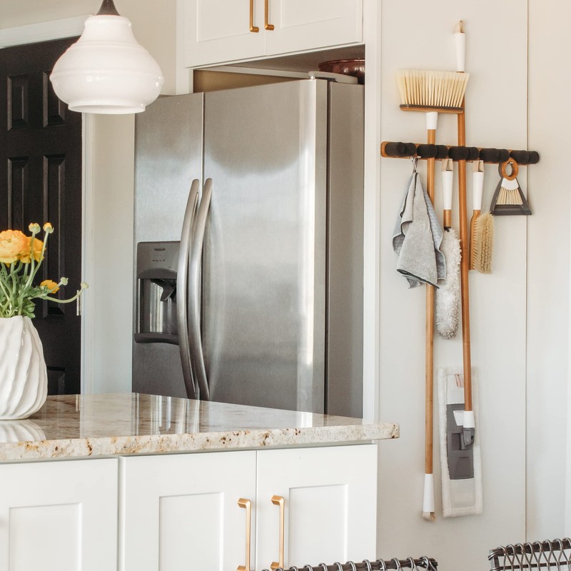 Full Circle Get A Grip, Wall-Mounted Mop and Broom Organizer,