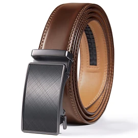 VATAN Men's Belt Leather Ratchet Belt for Men Dress Casual Every Day with Adjustable Buckle, Trim to Fit (Cognac, 36" to 42" Waist Adjustable)
