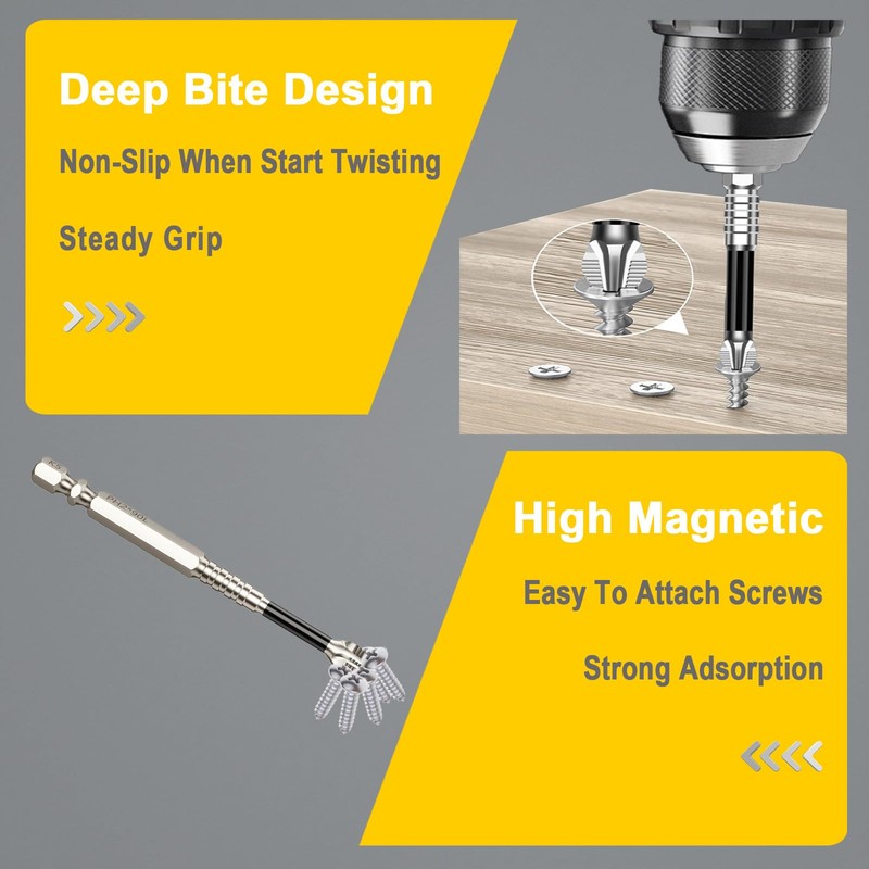 High Magnetic Screwdriver Drill Bit Set, 12Pcs Magfixer New K5