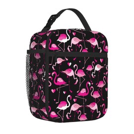 Pink Flamingos Leakproof Lunch Bag Large Capacity Lunchbox Insulated Reusable Lunch Tote Bags Cooler Lunch Container For Work/Office/Picnic/Travel