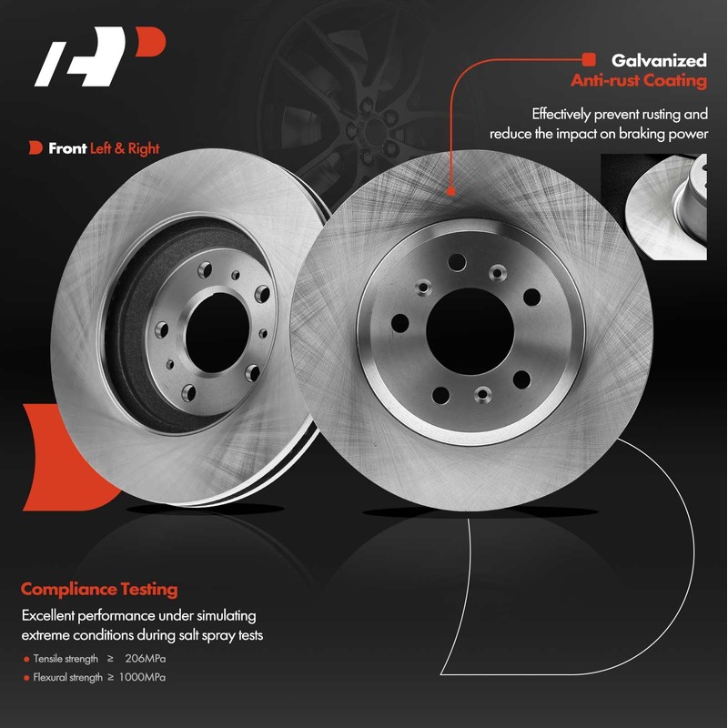 A-Premium Front Vented & Rear Solid Disc Brake Rotors +