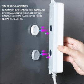 B BachVibes Set of 6 Magnetic Holders for Remote Control, Phone, Router, Power Strip and TV Remote Organizer No Drilling Required, White - 6