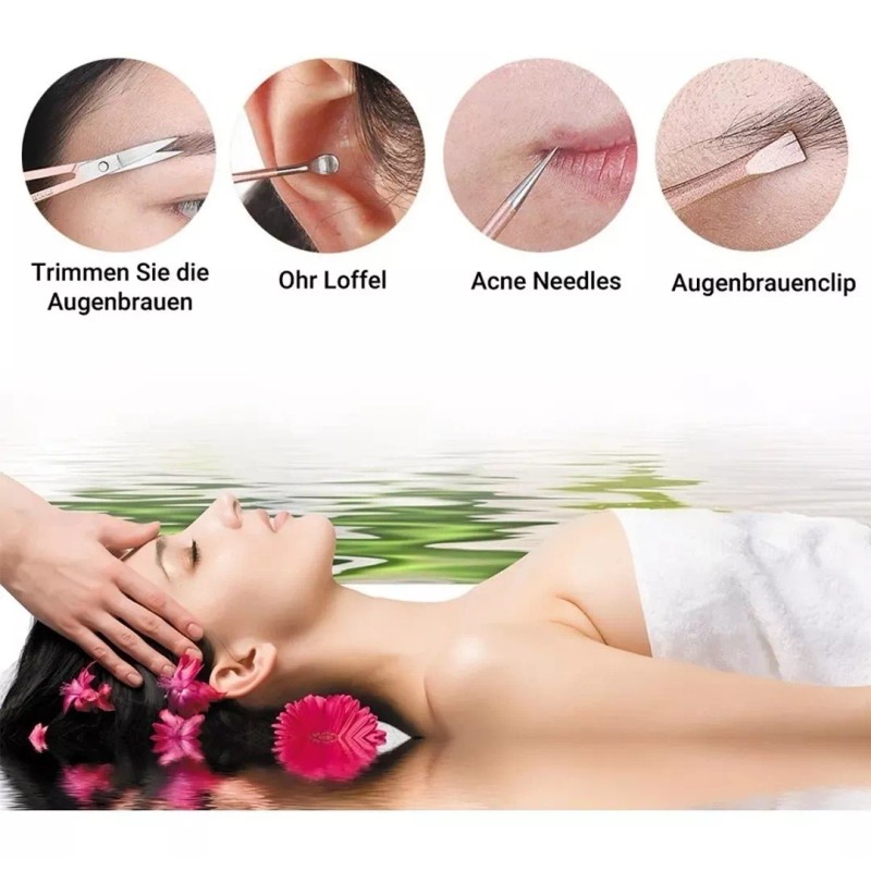 Silver Access Kit De Herramientas Para Pedicura Manicura Estuche 18