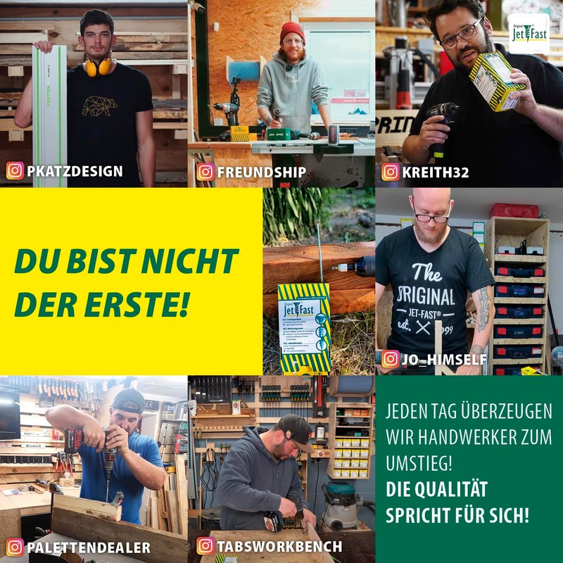 Jet-Fast Original Universal screws, Duo-countersunk head, self-drill bit, gold, 11605x80n