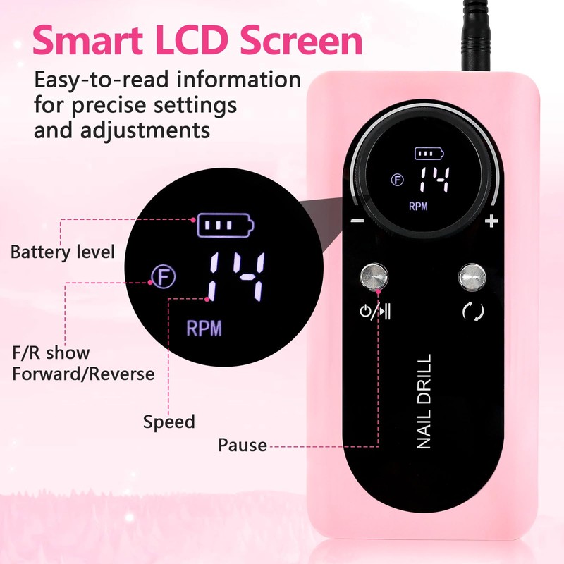 ANGNYA Nail Drill Electric File Machine Set for Gel &