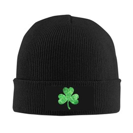 ASYG St. Patrick's Day Hats Men's Women's Cute Lucky Green Shamrocks Knit Warm Winter Hats Beanie Caps & Hats