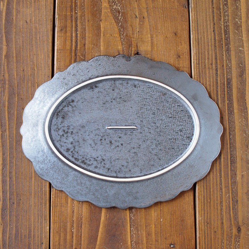 Minoru Pottery Mino Ware Omnis 220 Oval Plate KURO (Black)