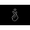 Unbranded BTS style heart hand WHITE vinyl decal for car