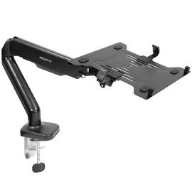 Mount-It! Laptop Desk Mount Arm with Gas Spring | Full Motion Adjustable Laptop Arm Mount for 11-17 Inch Laptops | Ergonomic Desk Stand with Clamp, Grommet Base, and 22 lbs Capacity