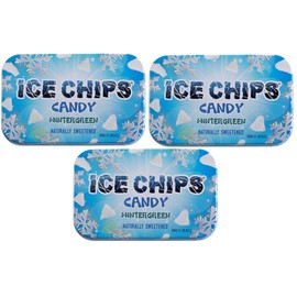 ICE CHIPS Xylitol Candy Tins 5.28 oz total (Wintergreen, 3 Pack) - Includes BAND as shown