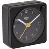 BRAUN/Brown Analog Alarm Table Clock BC02XB, Black, Modern