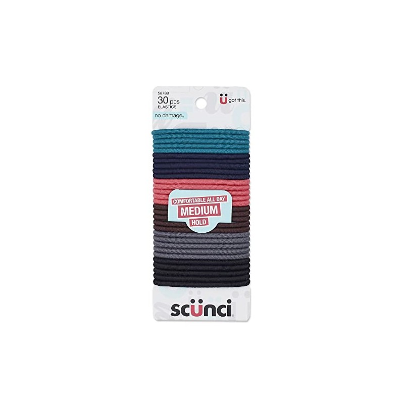 Scunci Effortless Beauty Large No-damage Multi-color Elastics