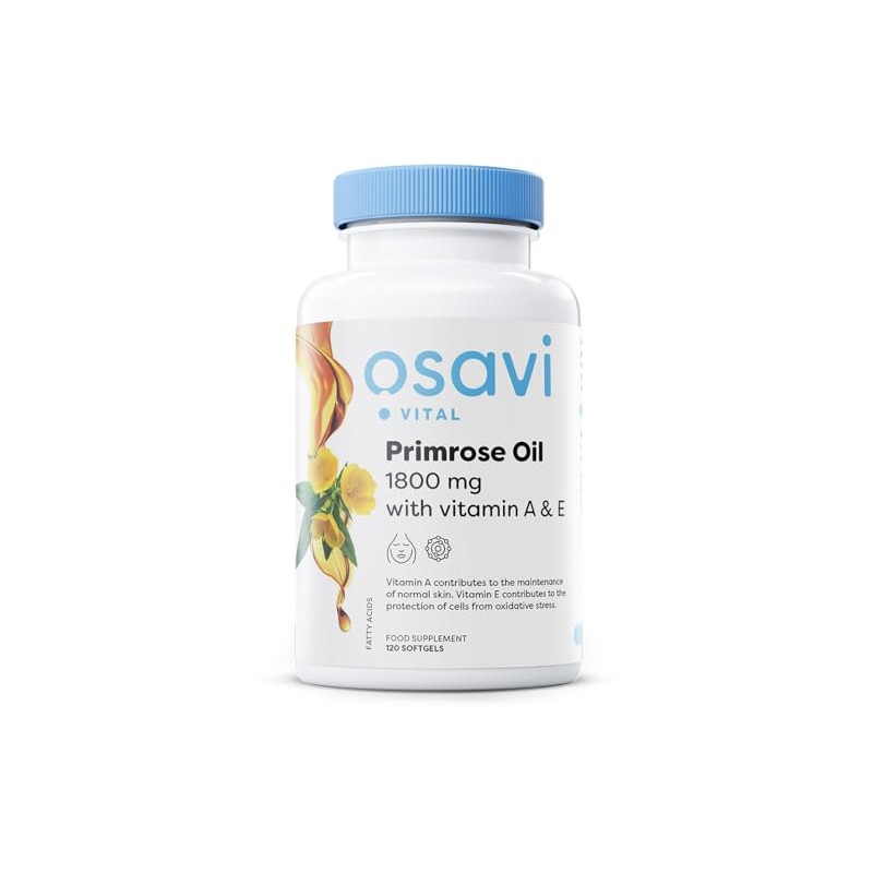 Osavi Primrose Oil with Vitamin A & E, 1800mg -
