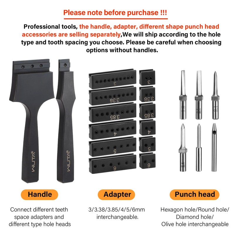 WUTA Removable Leather Hole Punch,Versatile Leather Stitching Punch,Leather Hole Punch