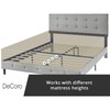 Decoro Cambridge Upholstered Wooden Platform Bed Frame with Headboard, Queen,