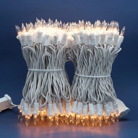 SWEET SHINE Clear Incandescent Christmas Lights, 66 Ft White Wire 200 Mini Lights, UL Certified Holiday String Light, End to End Connectable Indoor & Outdoor Commercial Grade Lights Set (Clear)