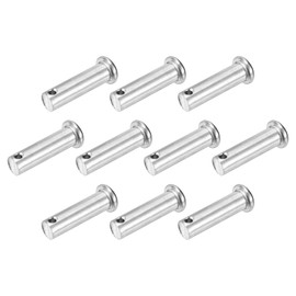 sourcing map 10Pcs 10mmx35mm Single Hole Clevis Pins, 304 Stainless Steel Flat Head Single Hole Clevis Pins for Mechanics Repair, Furniture Installation, Industrial Equipment, DIY (Silver)