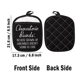PWHAOO Charcuterie Boards Because Grow-up Lunchables Doesn’t Sound As Cool Pot Holder Charcuterie Lover Gift (Charcuterie Boards Grow-up Black)