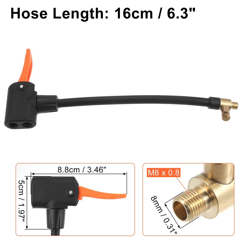 X AUTOHAUX 16cm Car Tire Air Hose Adapter Extension Quick