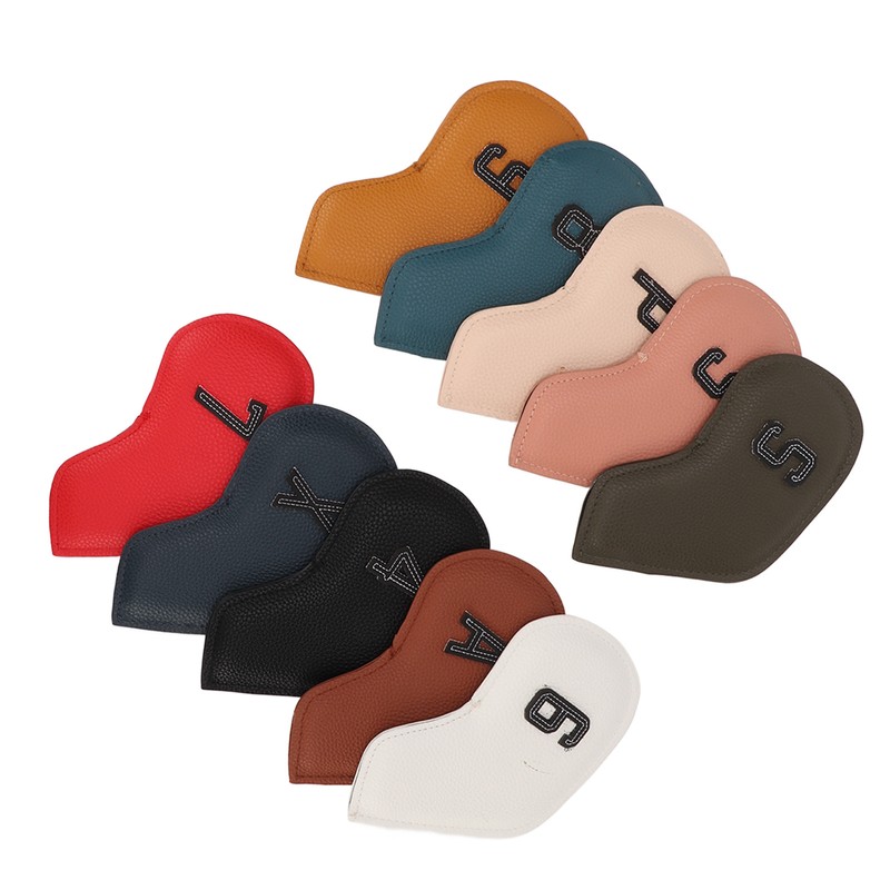 10PCS Golf Iron Head Cover Waterproof PU Numerical Golf Iron