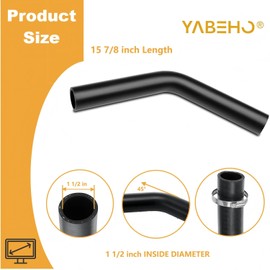 1 1/2" ID Gasoline Fuel Filler Neck Hose（45 Degree） with 4 Clamps - 15 7/8" Length Gas Tank Hose Replacement