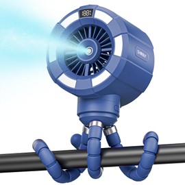 Baby Stroller Misting Fan, 6000mAh Rechargeable Clip-On Fan, 3 Speeds & 2 Spray Modes, 14H Cooling, Leak-Proof 100ML Tank, Night Light & Timer, BPA-Free for Strollers, Cribs & Travel (Darblue)