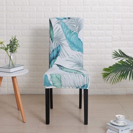 FORCHEER Printed Stretchable Parson Chair Covers for Dining Room Set of 6,Pattern Stretch Dining Chair Slipcover Washable Removable for Kitchen,Hotel,Restaurant,Ceremony Universal Size(6PCS,Leaf)