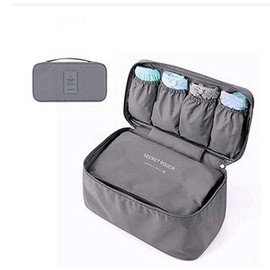 King&Pig Bra Underwear Storage Bag Travel Bag Trip Handbag Luggage Traveling Bag Pouch Case Suitcase Space Saver Container Bags (grey)