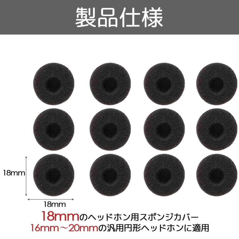 DELUXEFOX Headphone Replacement Earpads 0.7 inch (18 mm) Diameter Earphone