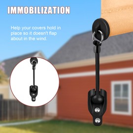 Seprochoo Coolaroo Replacement Parts Roller Shade Hardware Bungee Kit and End Cap Tie Downs for Coolaroo Outdoor Roller Shade (2, Black)