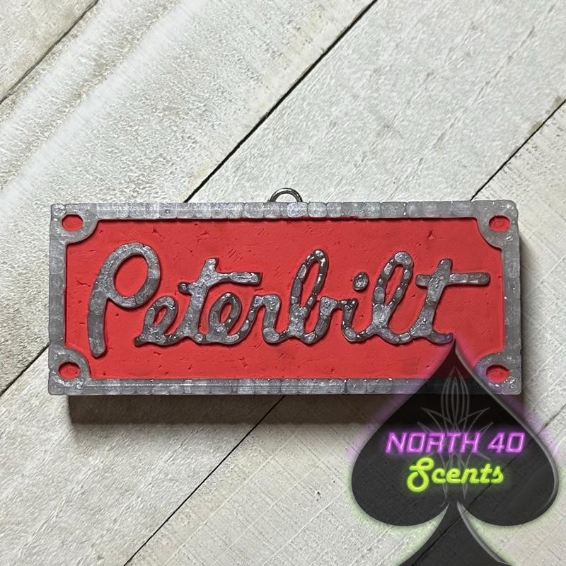 Peterbilt, old school rectangle emblem small size - Color: Hot