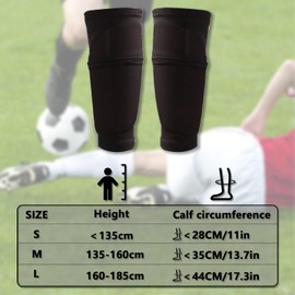 FIBOGOUP 2 Pairs of Shin Pads Holders Children Men Socks with Optimised Pocket Football Shin Pads Sleeves Socks Breathable Non-Slip Stable (Size M, 125-160 cm)