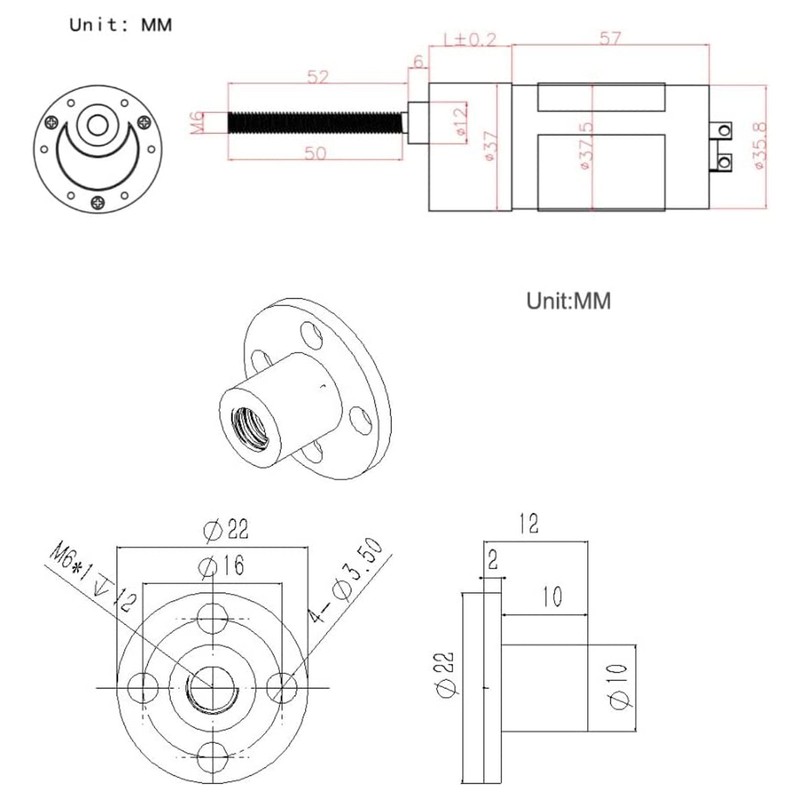 DC24V Self Locking Worm Gear Motor High Torsion Speed Reduction
