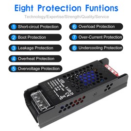 24V 5A 120W Power Supply, 100-250V AC to 24V DC Converter, LED Driver, Low Voltage Transformer, Switching Adapter for Strip Light, Lamp, Radio, Project Specific Power Supply, 2Pack