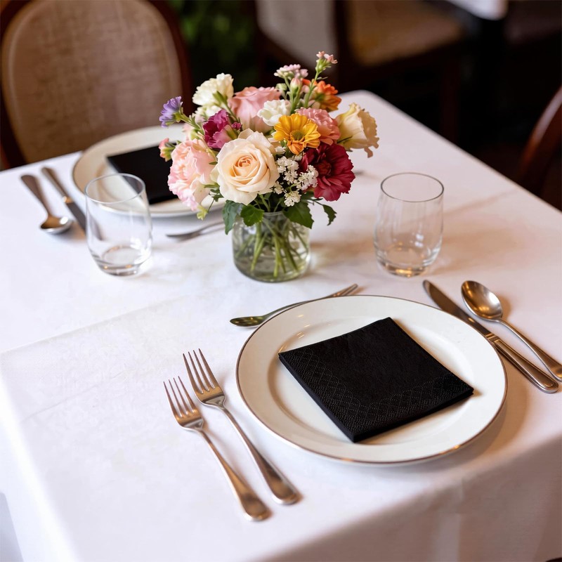 Black Cocktail Napkins - 800 Count Disposable Paper Napkins, 2-Ply