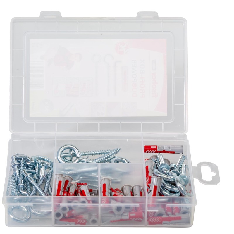 fischer Professional DuoPower Box with Hooks, Dowel Box with 70