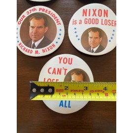 Richard Nixon Set of 5 Different Campaign Stickers Tricky Dick Good Loser 37th