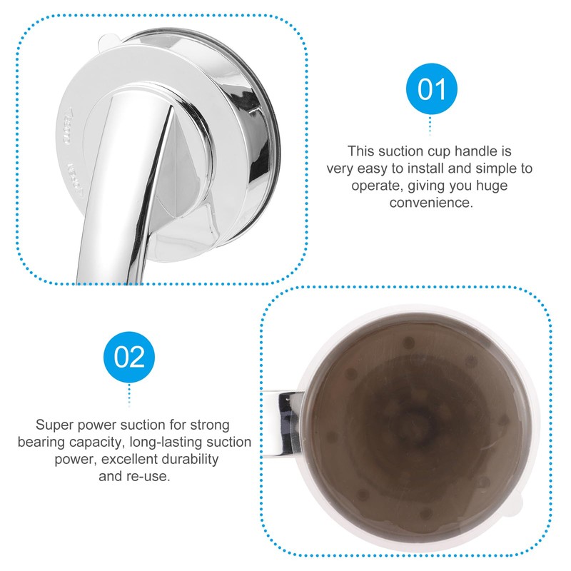 Healeved Suction Grab Bars for Bathtubs and Showers 7.7 Inch