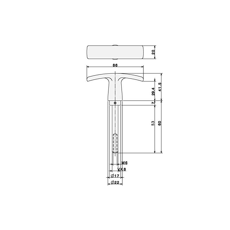 INTRA-TEC Garage Door Handle Aluminium F1 8 x 60 mm