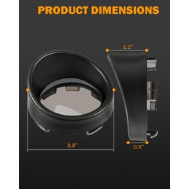 PBYMT Smoke Turn Signal Lens Cover with Black Visor 2" Bullet Visor-Style Bezels Compatible for Harley Touring Softail Dyna Road King Street Glide Road Glide Custom Cruiser Sportster 2000-2024 (4pcs)