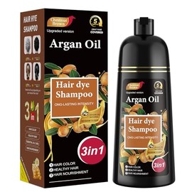 Chestnut Brown Hair Dye Shampoo 3 in 1 for Women & Men 100% Gray Hair Coverage - Herbal Ingredients Natural Plant Hair Color - Hair Dye in Minutes 500ML