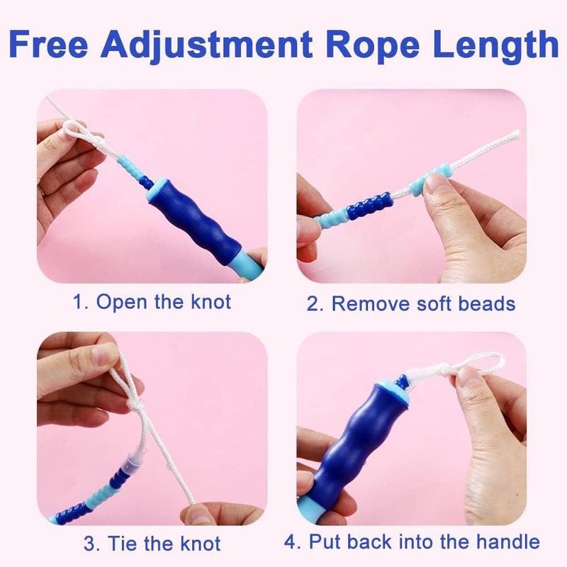 Soft Beaded Jump Rope for Kids Women, Tangle-Free Skipping Rope,