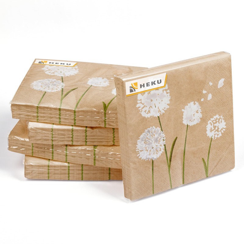 HEKU 30243-59: 100 napkins, 3-ply, ‘dandelion’, other
